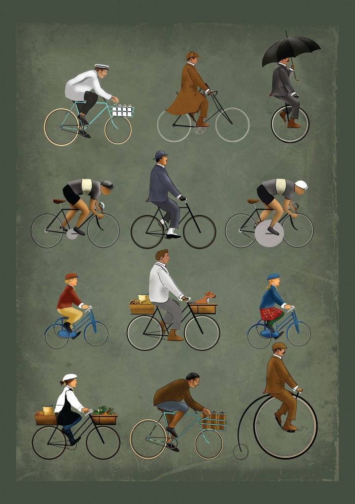 retró bicikli rajzok